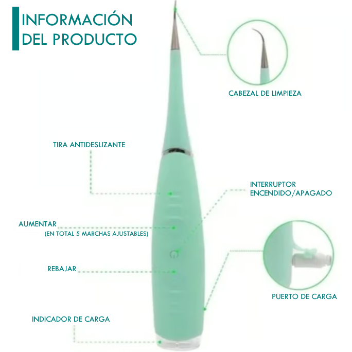 REMOVEDOR DE CÁLCULO DENTAL RECARGABLE