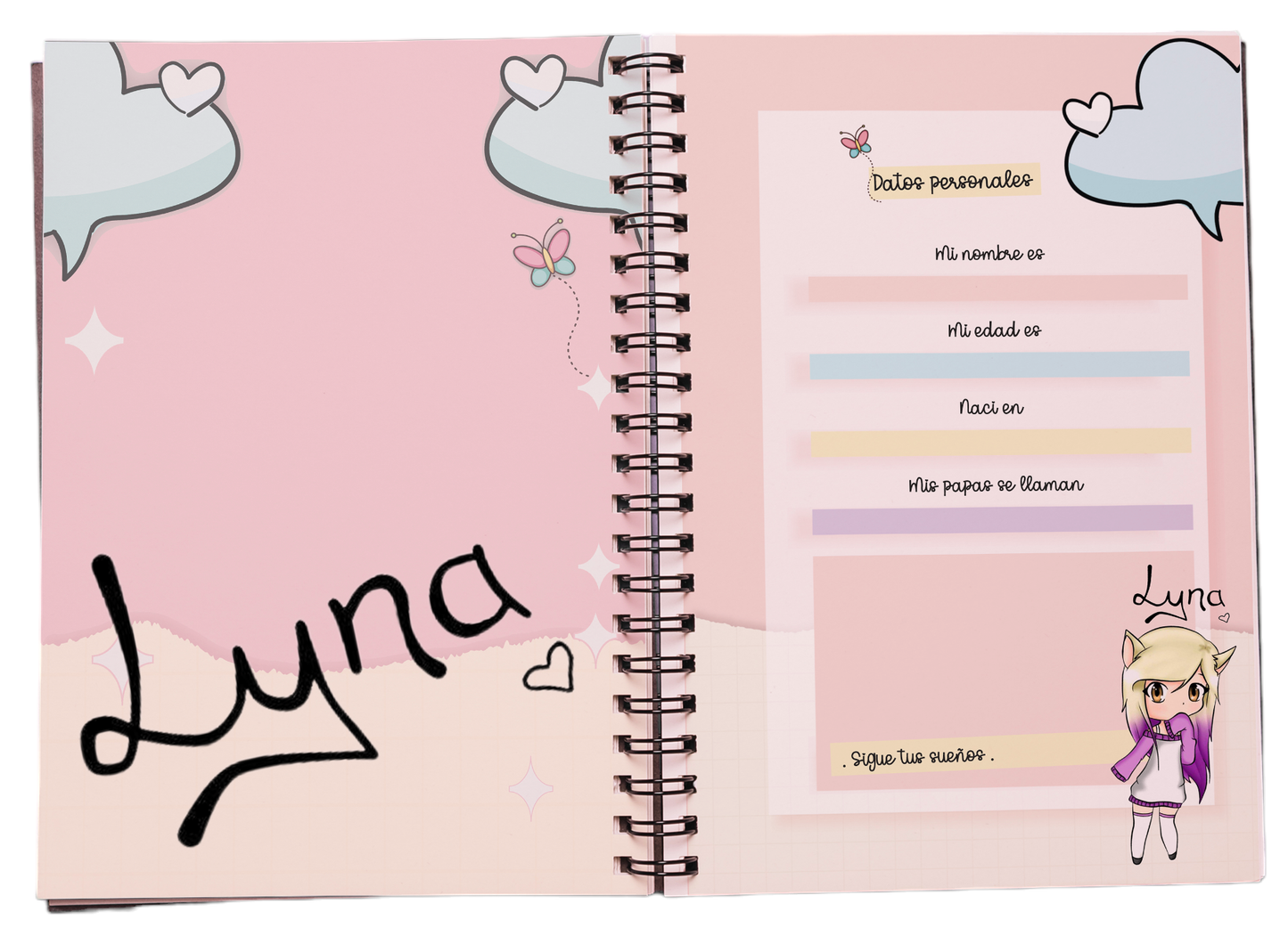 AGENDA INFANTIL LYNA YOUTUBER + STICKERS