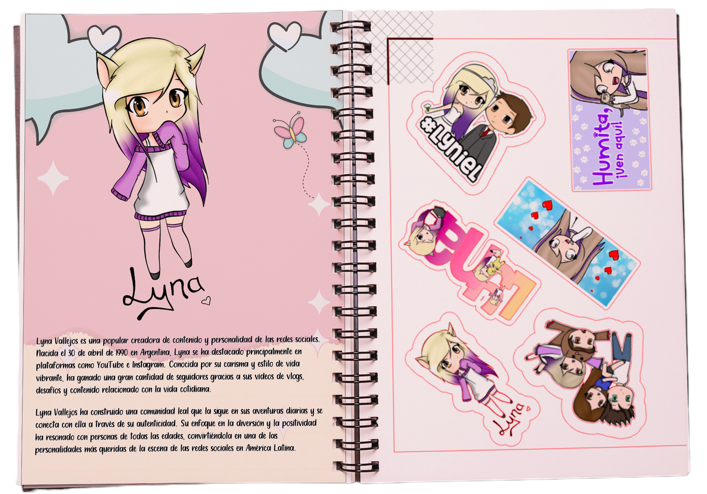 AGENDA INFANTIL LYNA YOUTUBER + STICKERS